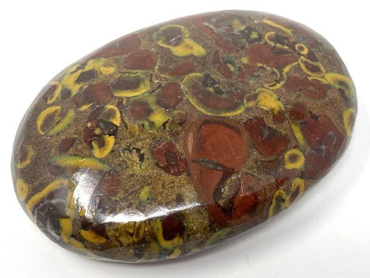 Fruit Jasper Crystal Pebble Flat 6.3cm