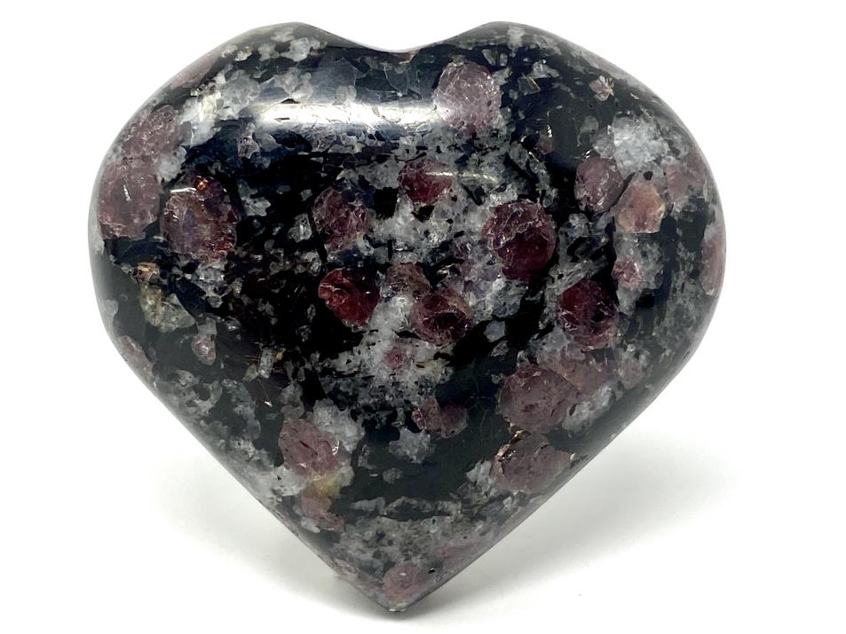 Garnet in Black Tourmaline Crystal Heart 5.4cm