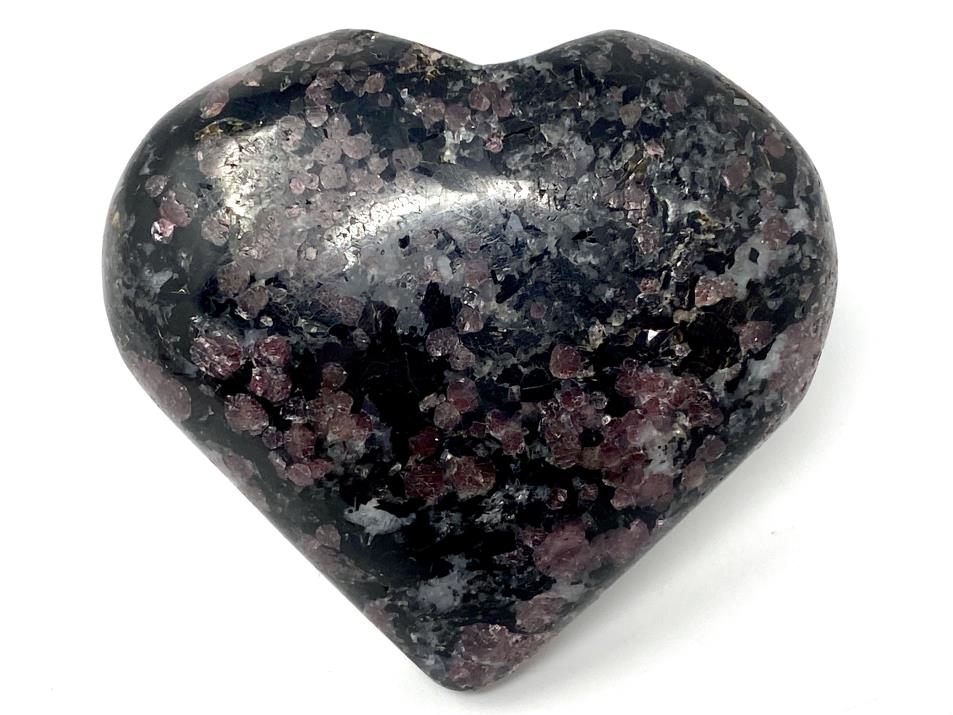 Garnet in Black Tourmaline Crystal Heart 6.1cm