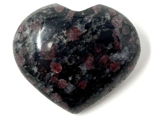 Garnet in Black Tourmaline Crystal Heart 5.4cm