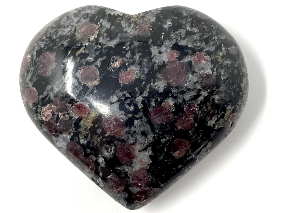 Garnet in Black Tourmaline Crystal Heart 5.9cm