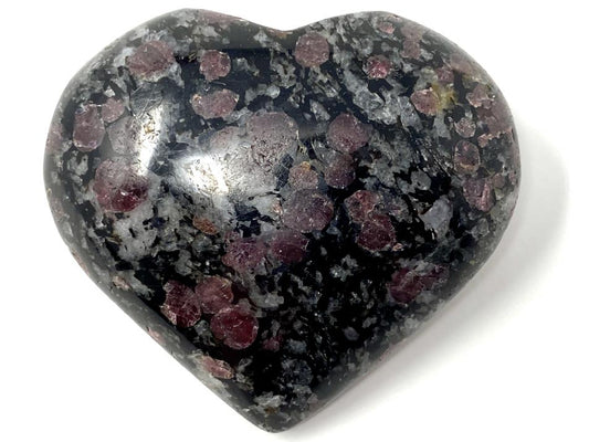 Garnet in Black Tourmaline Crystal Heart 5.9cm