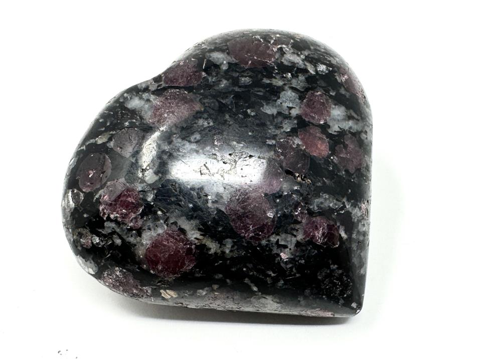 Garnet in Black Tourmaline Crystal Heart 5.6cm