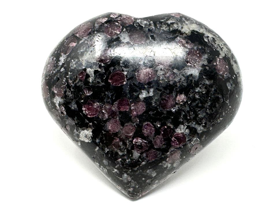 Garnet in Black Tourmaline Crystal Heart 5.6cm