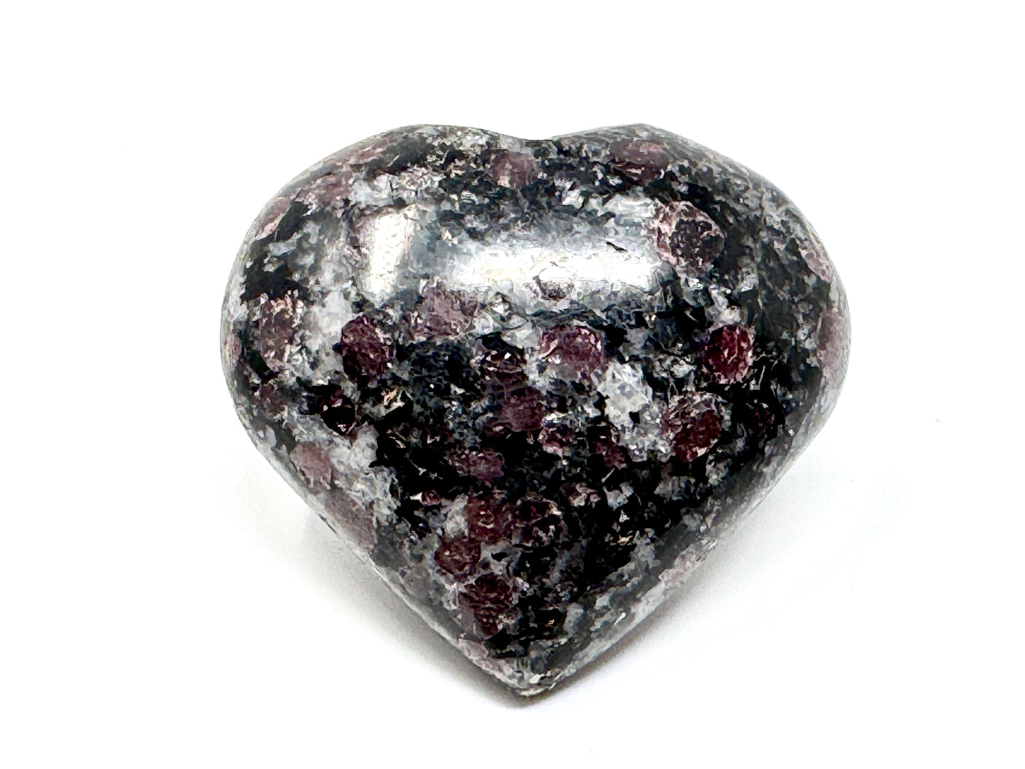 Garnet in Black Tourmaline Crystal Heart 5.3cm