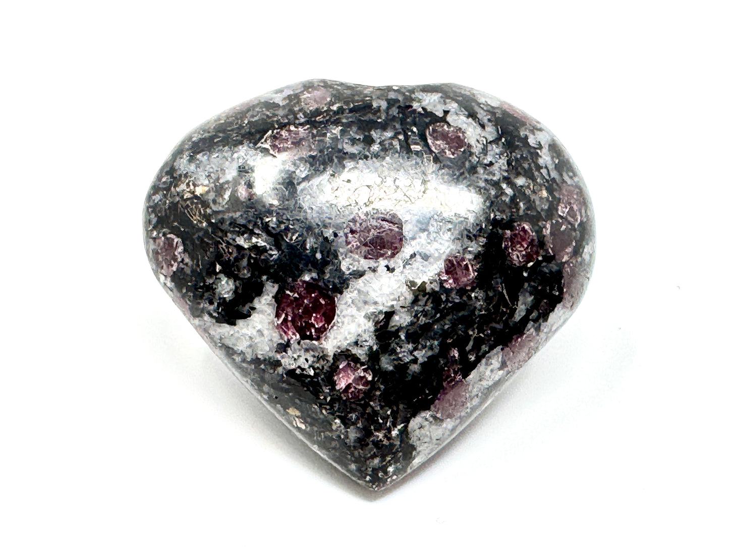 Garnet in Black Tourmaline Crystal Heart 5.3cm