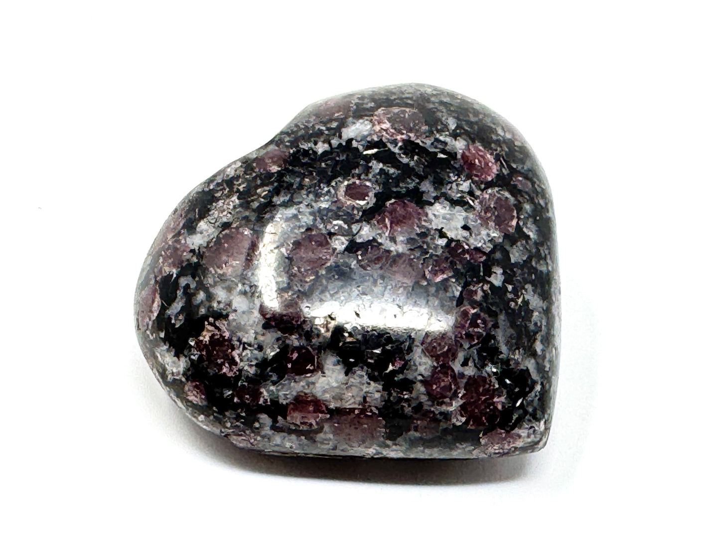 Garnet in Black Tourmaline Crystal Heart 5.3cm