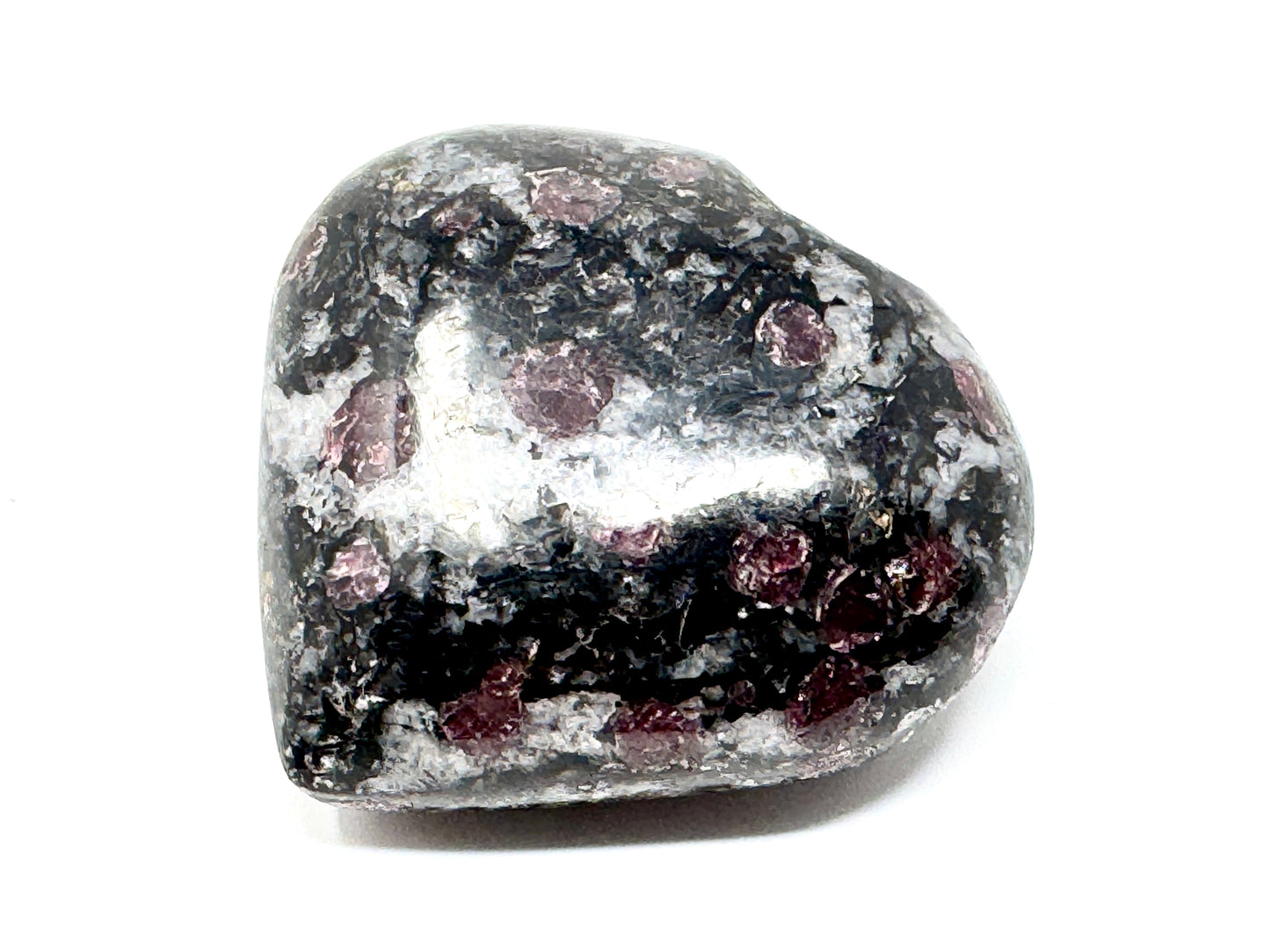 Garnet in Black Tourmaline Crystal Heart 5.3cm