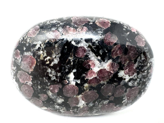 Garnet in Black Tourmaline Crystal Pebble 6cm