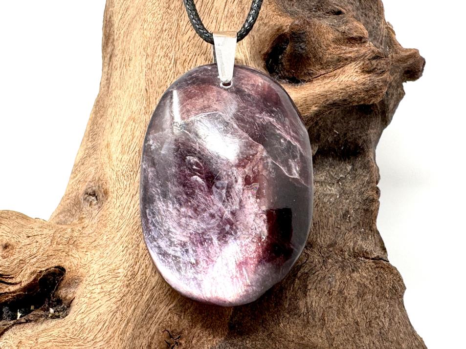 Gem Lepidolite Pendant Oval Large 4.4cm