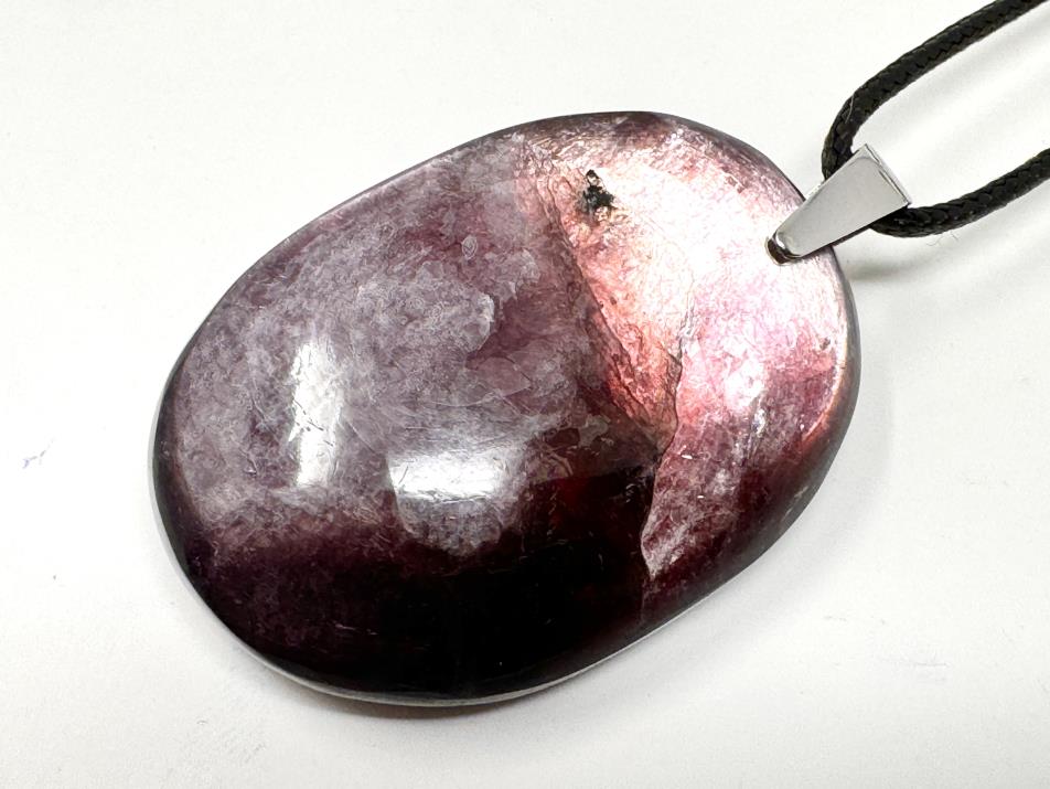 Gem Lepidolite Pendant Oval Large 4.4cm