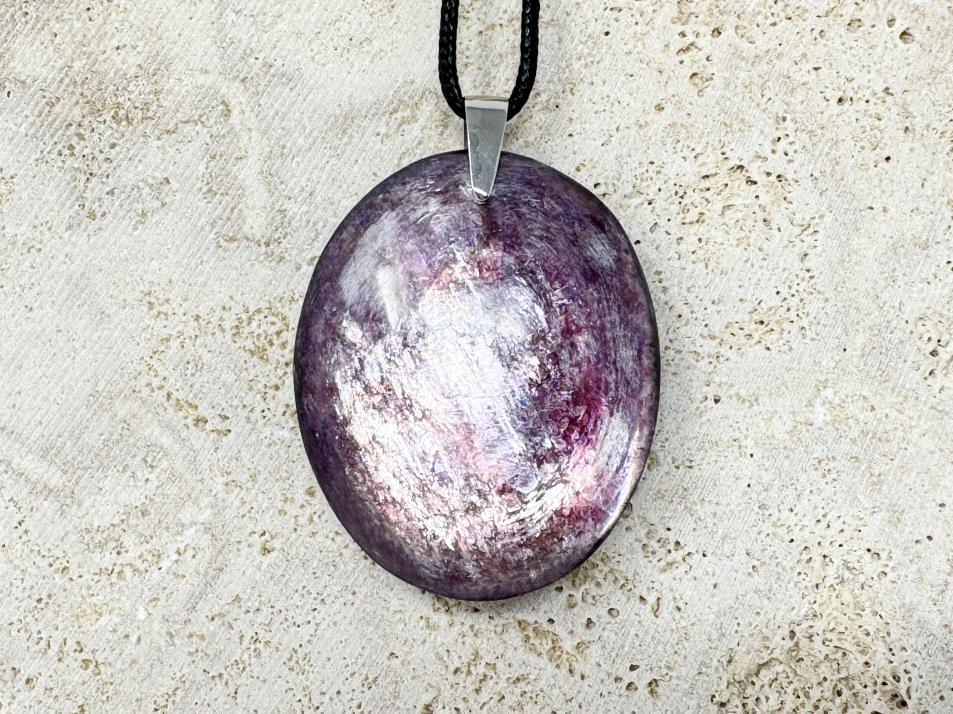 Gem Lepidolite Pendant Oval Large 4.7cm