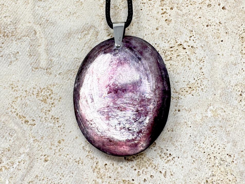 Gem Lepidolite Pendant Oval 4.2cm