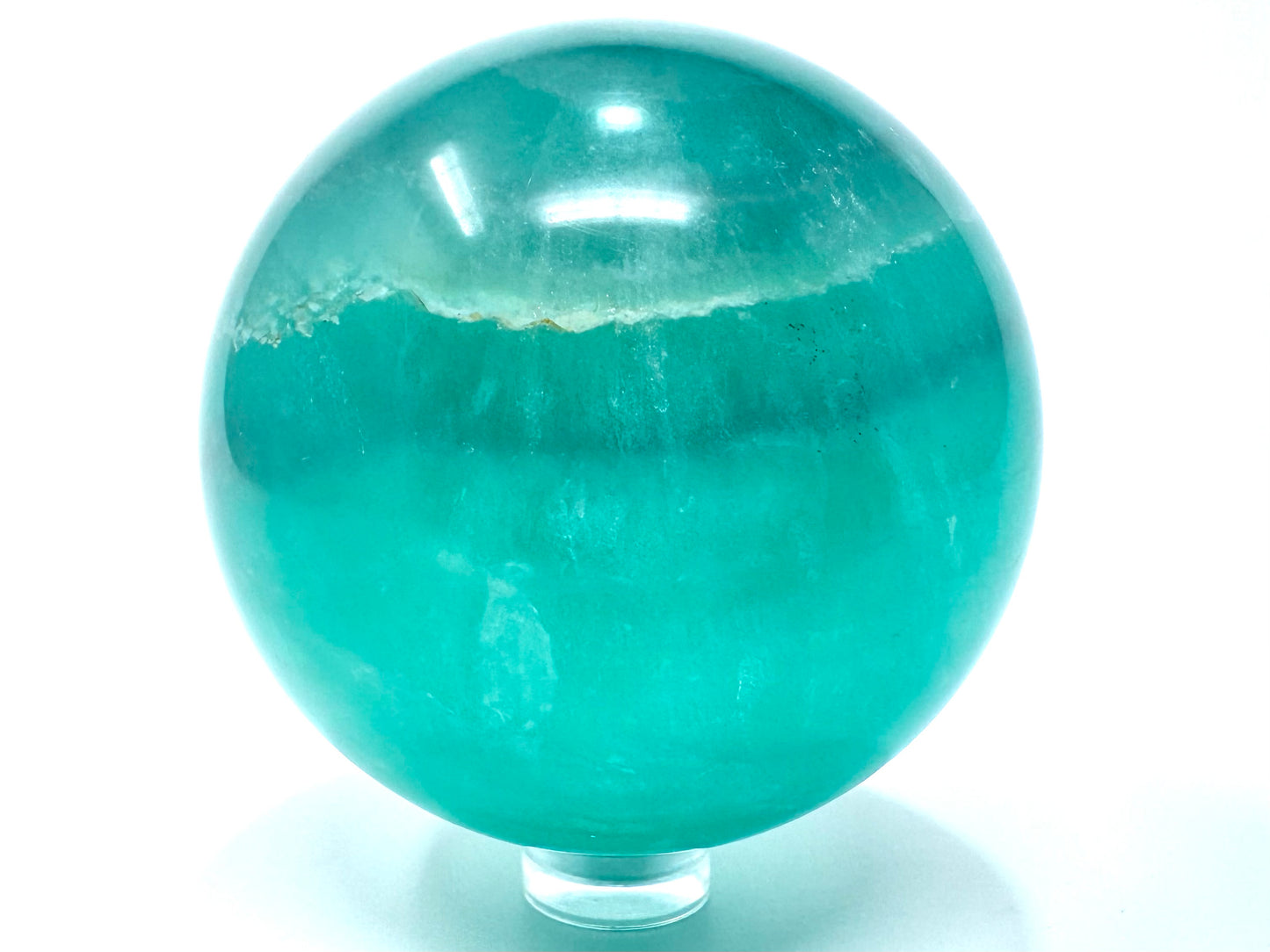 Green Fluorite Crystal Sphere 6.5cm