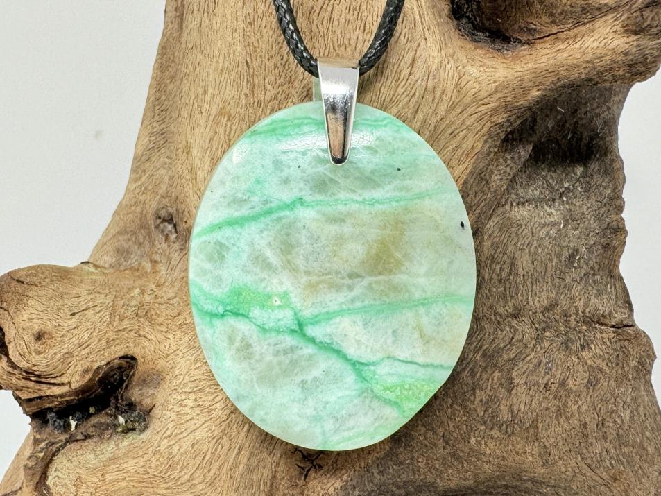 Green Moonstone Pendant Oval 4cm