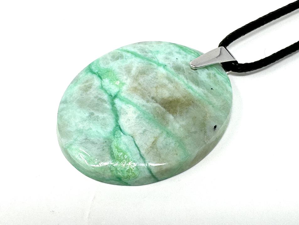 Green Moonstone Pendant Oval 4cm