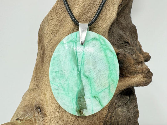 Green Moonstone Pendant Oval 4.1cm