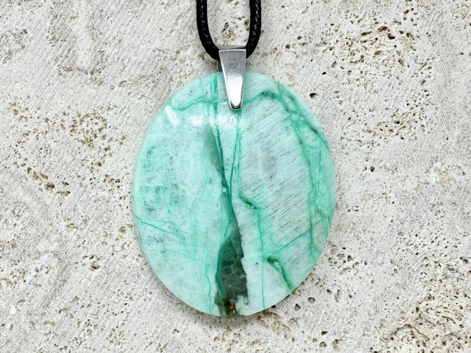 Green Moonstone Pendant Oval 4.1cm