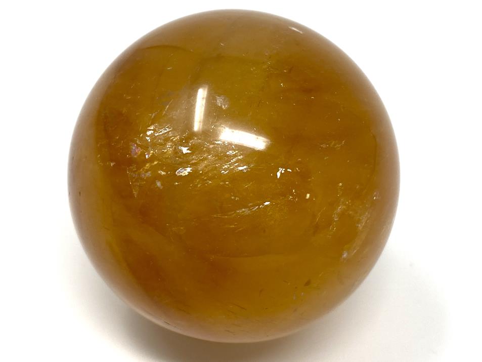 Polished Optical Honey Calcite Crystal Sphere 5.9cm