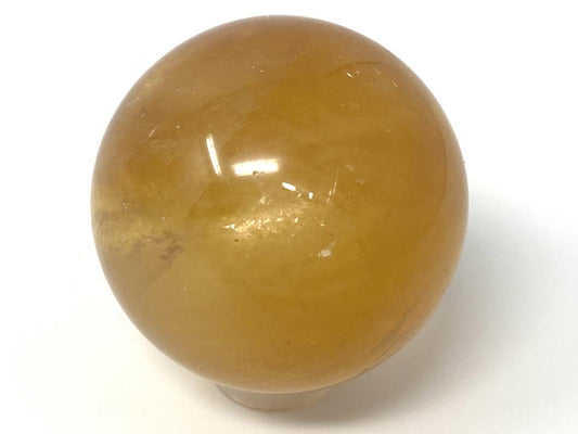 Polished Optical Honey Calcite Crystal Sphere 4cm