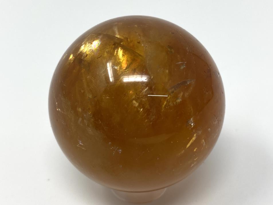 Polished Optical Honey Calcite Crystal Sphere 4.1cm