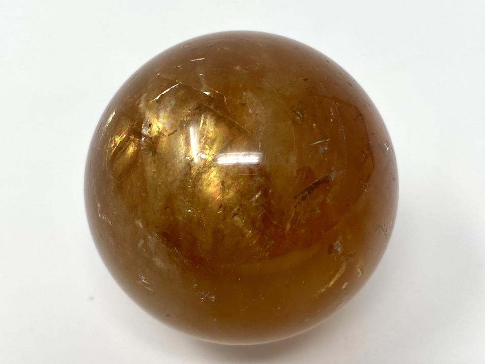 Polished Optical Honey Calcite Crystal Sphere 4.1cm