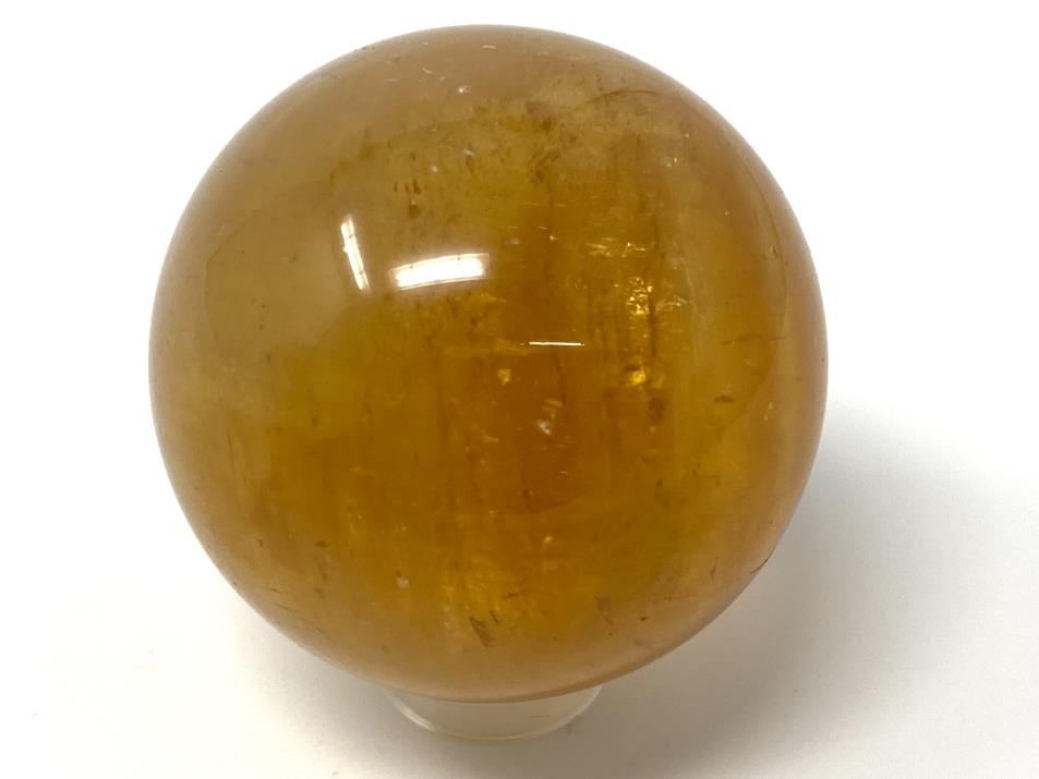 Polished Optical Honey Calcite Crystal Sphere 3.9cm