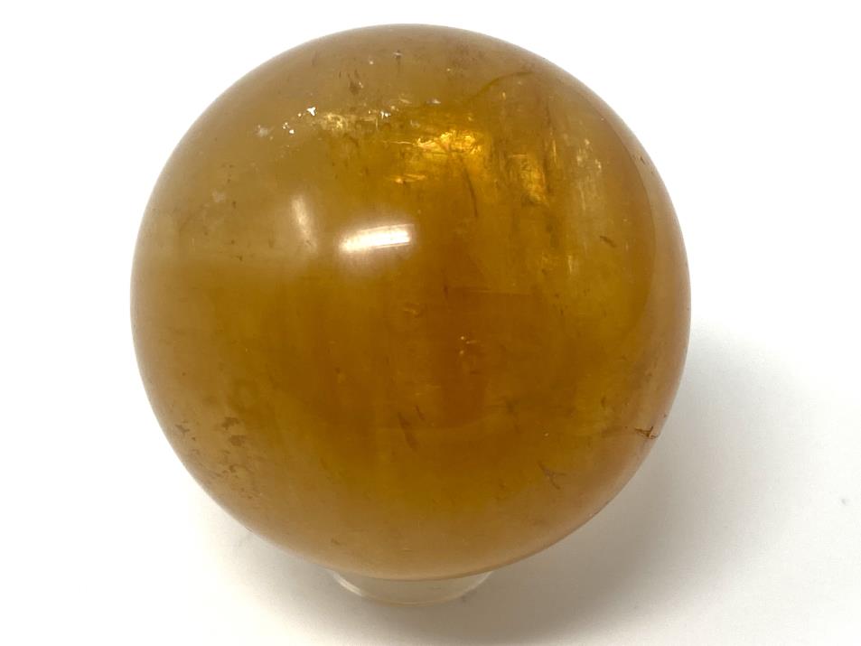 Polished Optical Honey Calcite Crystal Sphere 3.9cm