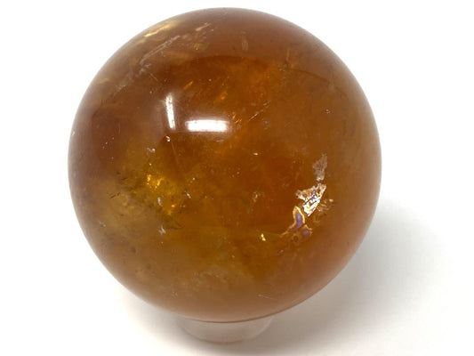 Polished Optical Honey Calcite Crystal Sphere 4.2cm