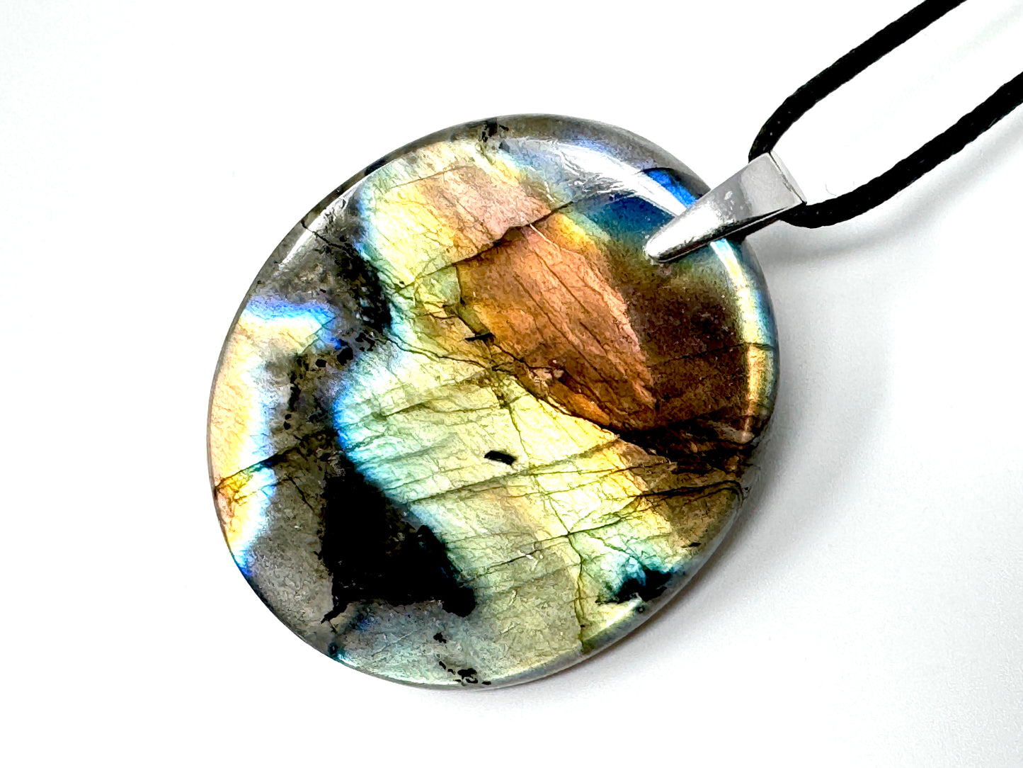 Large Labradorite Pendant Oval 5cm