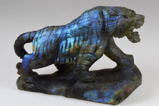 Labradorite Tiger Crystal Carving Large 10.4cm