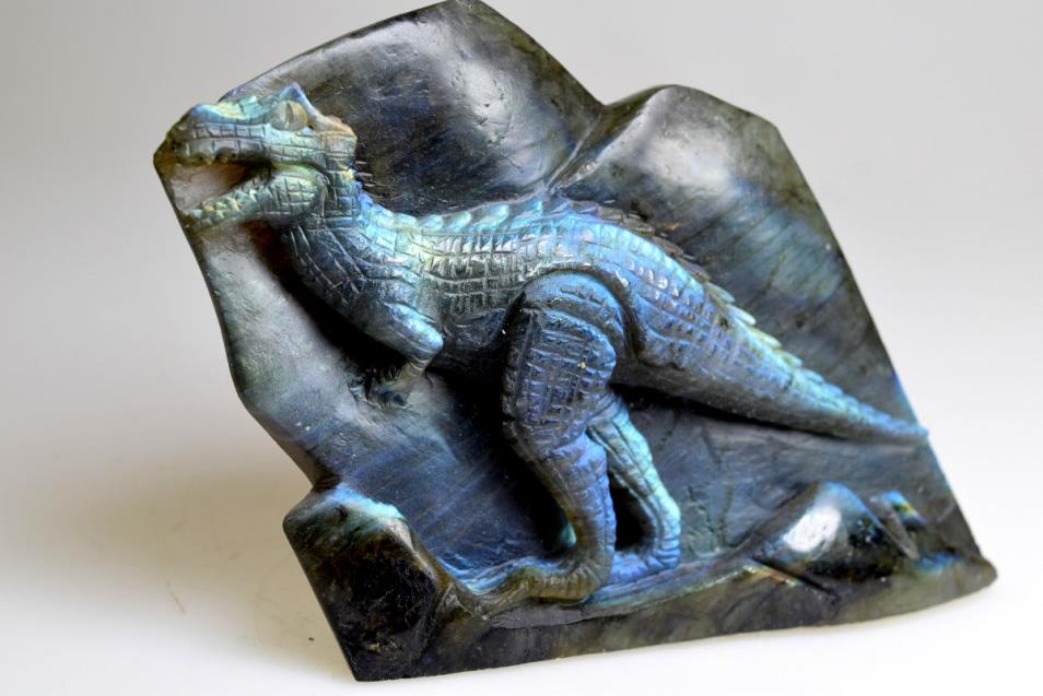 Labradorite T-Rex Crystal Carving Large 11.2cm