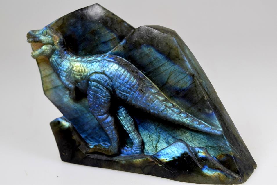 Labradorite T-Rex Crystal Carving Large 11.2cm