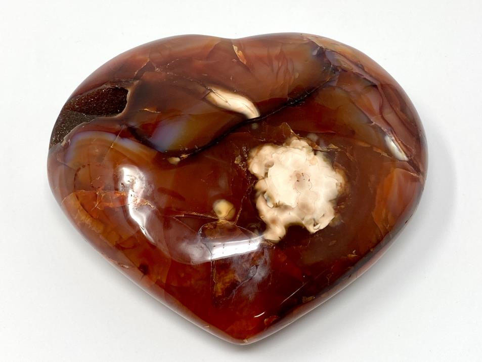 Large Druzy Carnelian Crystal Heart 13.3cm