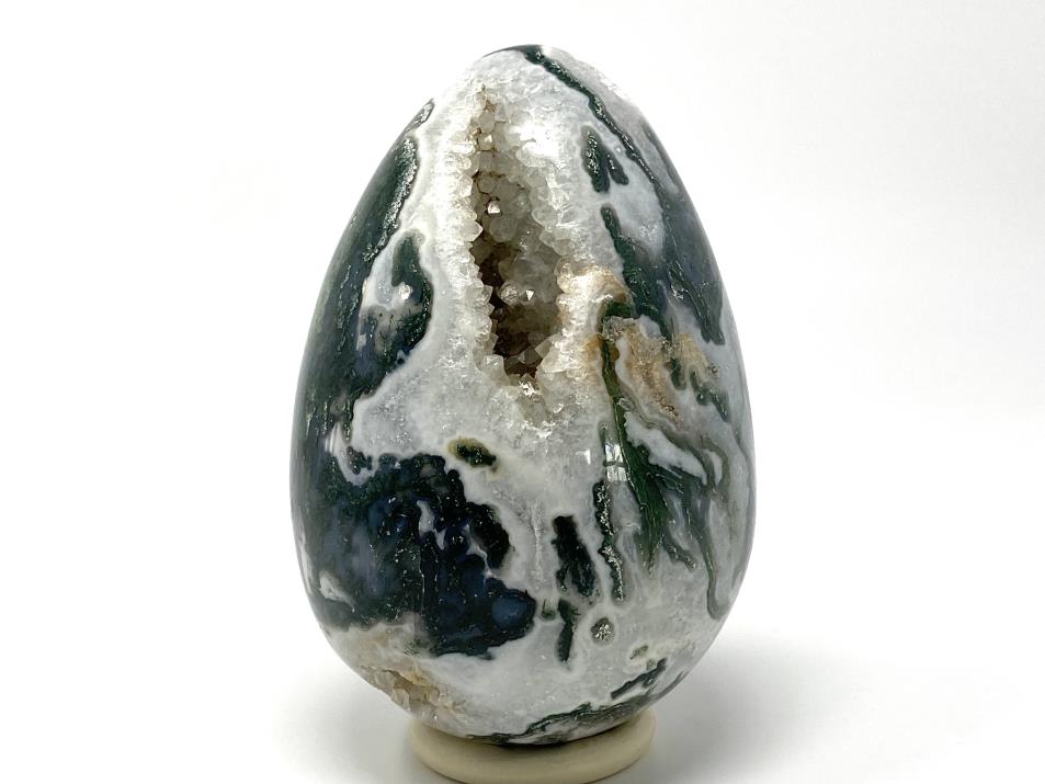 Druzy Moss Agate Crystal Egg Large 15.5cm