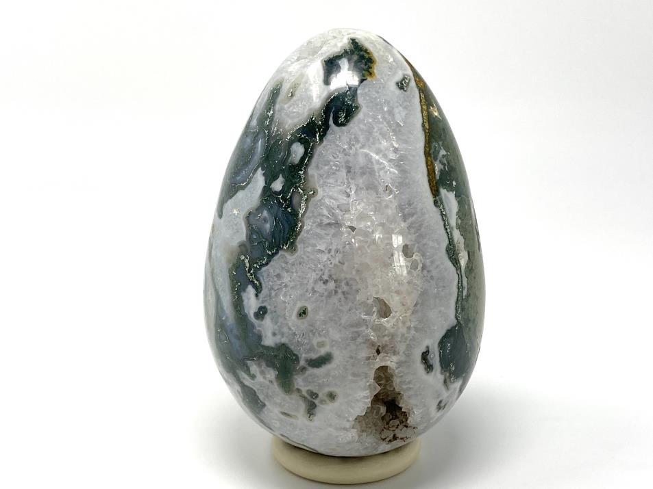 Druzy Moss Agate Crystal Egg Large 15.5cm