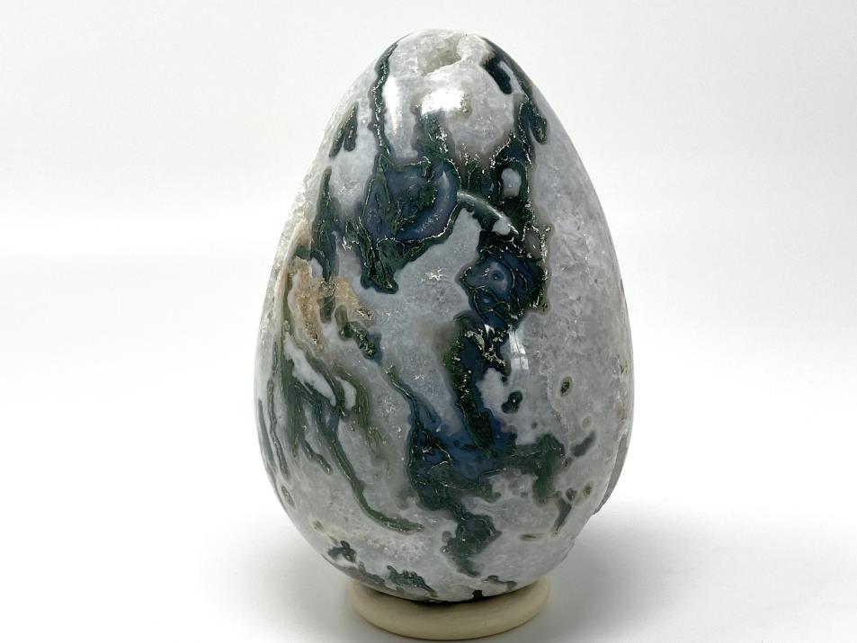 Druzy Moss Agate Crystal Egg Large 15.5cm