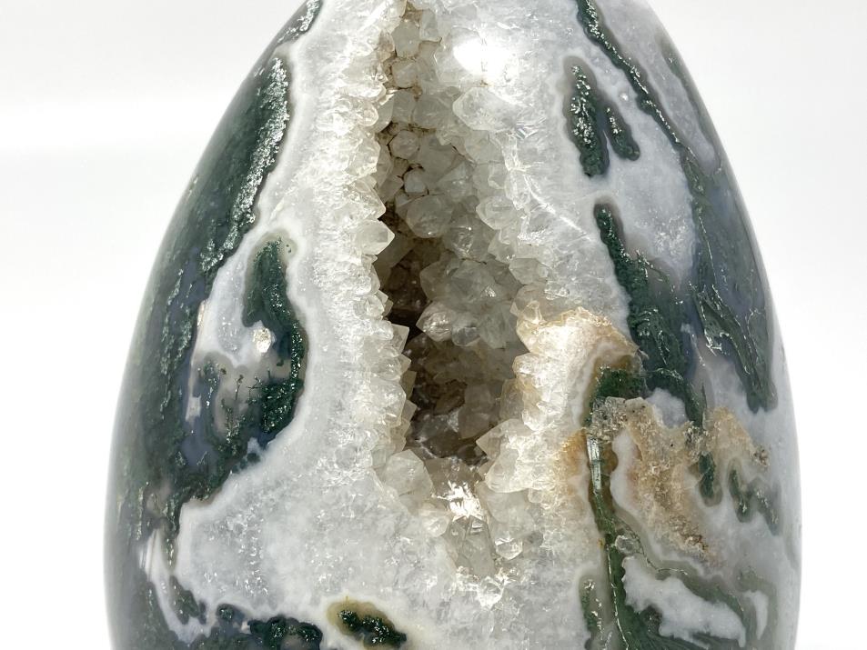 Druzy Moss Agate Crystal Egg Large 15.5cm