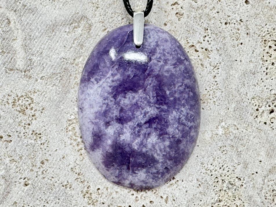 Large Lepidolite Pendant Oval 5cm