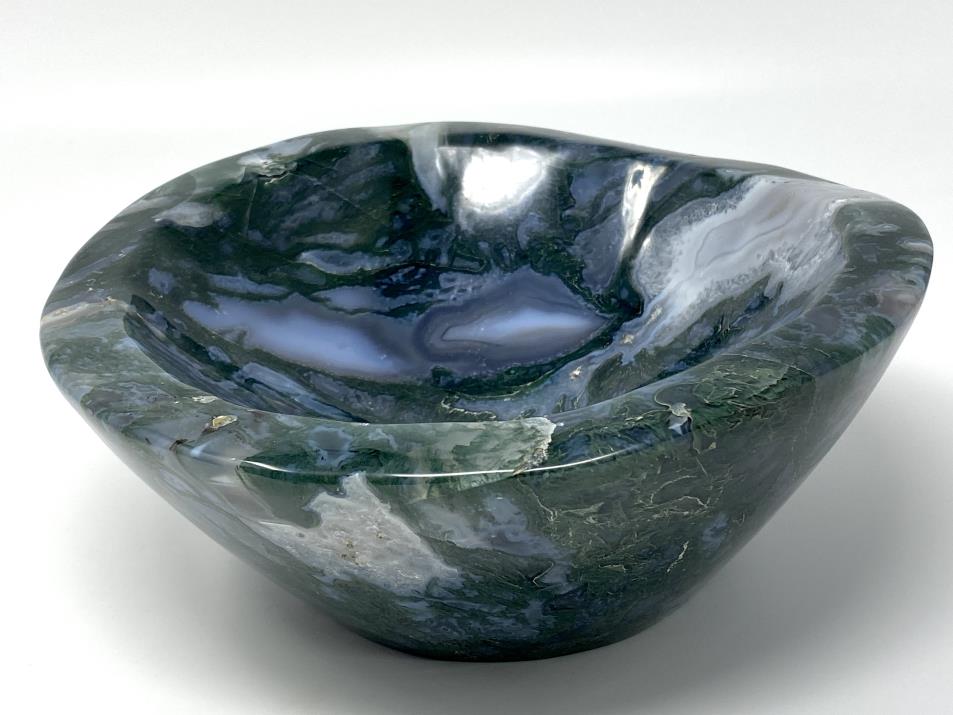 Moss Agate Crystal Bowl Large 20.5cm