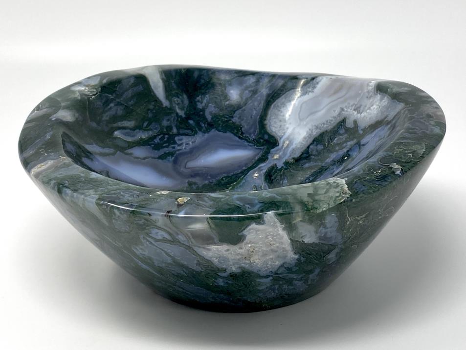 Moss Agate Crystal Bowl Large 20.5cm