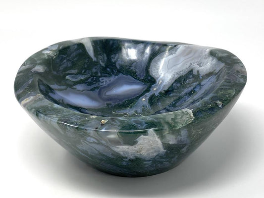 Moss Agate Crystal Bowl Large 20.5cm