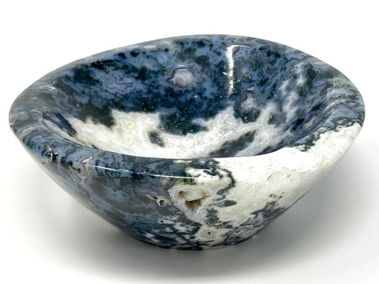 Moss Agate Crystal Bowl Large 20.5cm