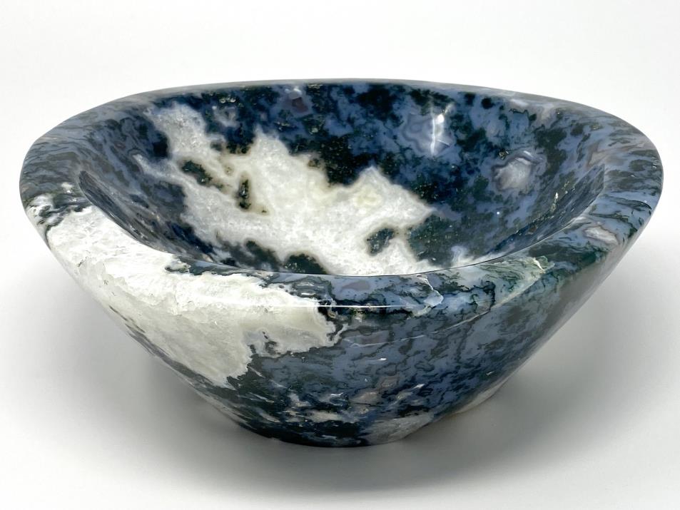 Moss Agate Crystal Bowl Large 20.5cm