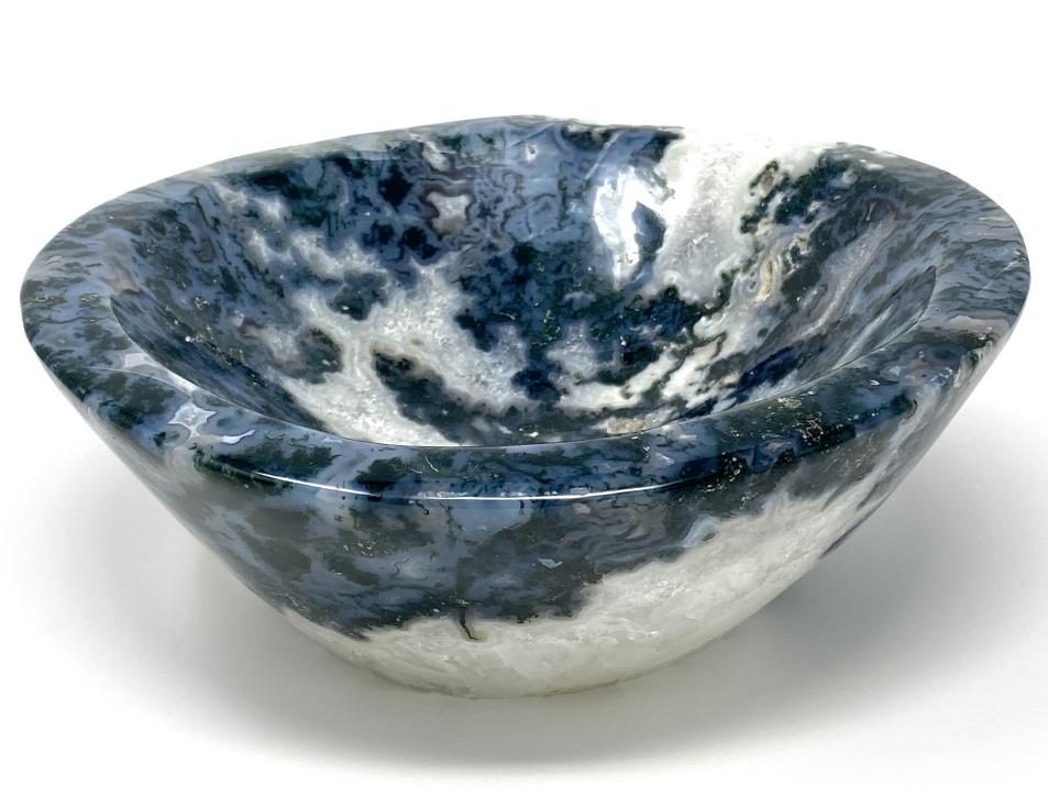 Moss Agate Crystal Bowl Large 20.5cm