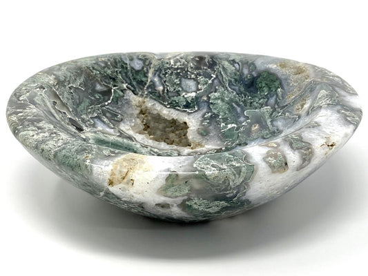 Moss Agate Crystal Bowl Large 20.5cm