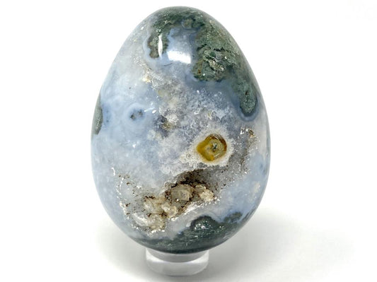 Druzy Moss Agate Crystal Egg 5.9cm