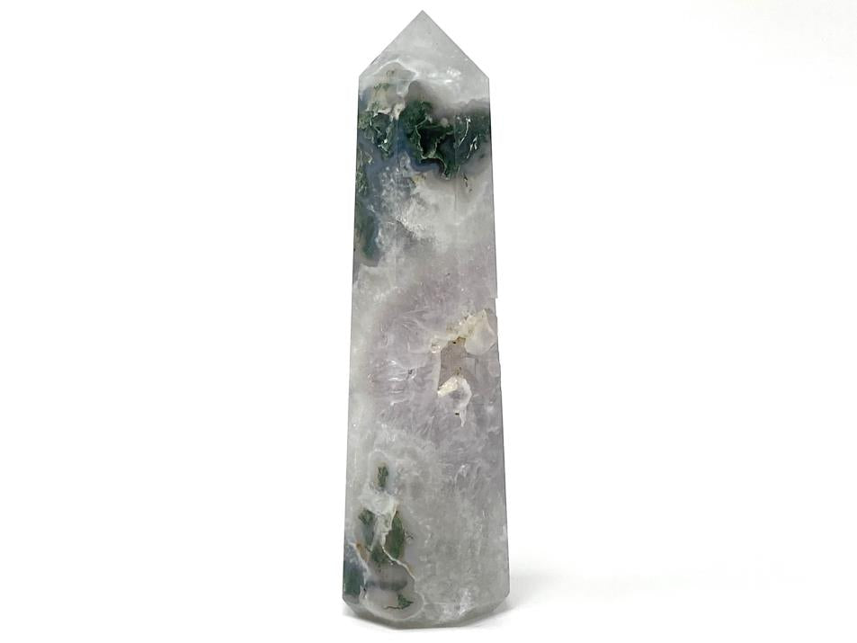 Druzy Moss Agate Crystal Point 12.7cm