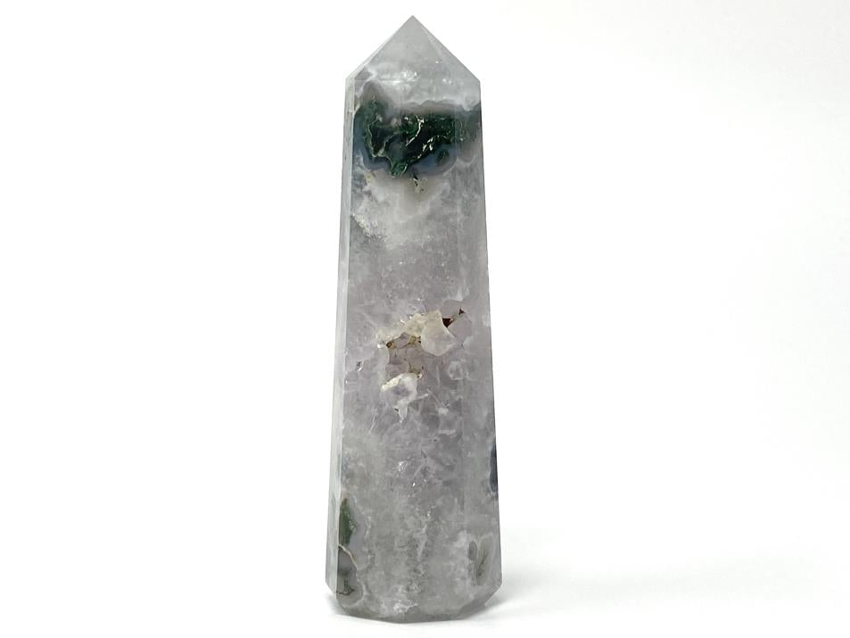 Druzy Moss Agate Crystal Point 12.7cm