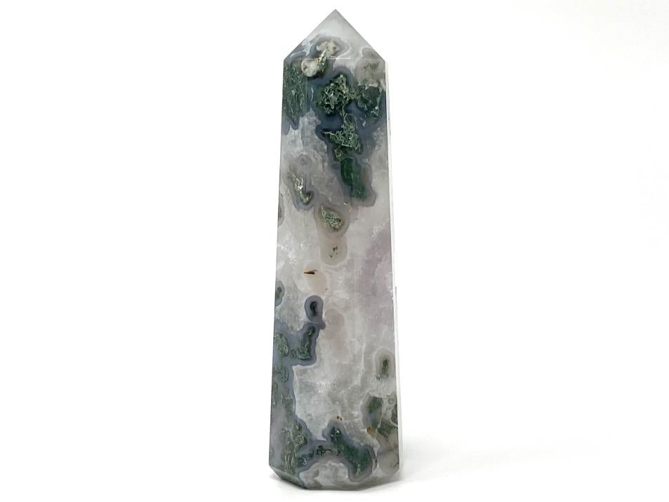 Druzy Moss Agate Crystal Point 12.7cm